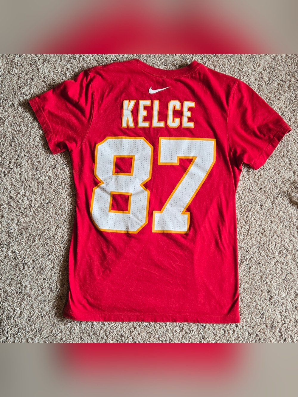 Nike Kansas City Chiefs Travis Kelce #87 T-Shirt Red NFL Football Tee Size Mediu - Picture 6 of 9